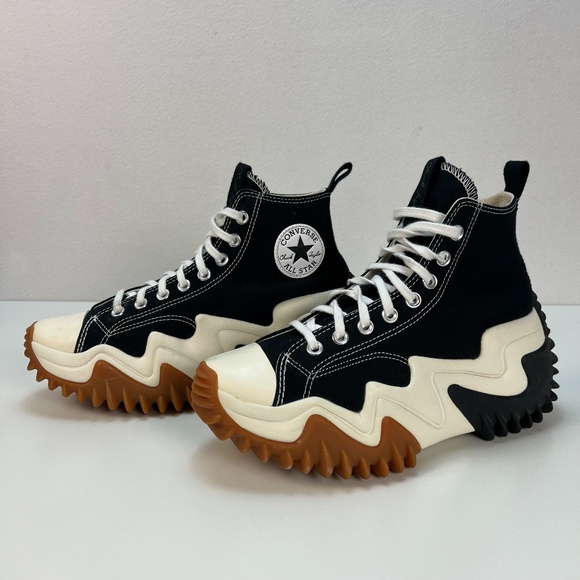 Converse Black and White Platform Sneakers - Picture 5 of 15